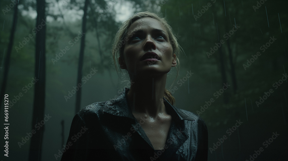 candid business woman in the forest candid business woman in the forest