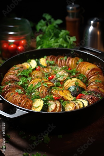 Traditional homemade vegetable ratatouille.