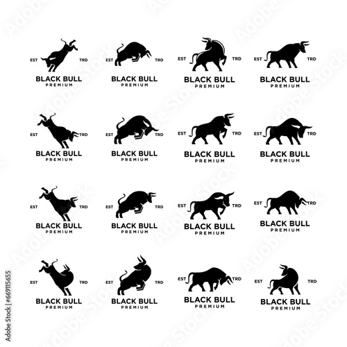 Bull logo icon design illustration