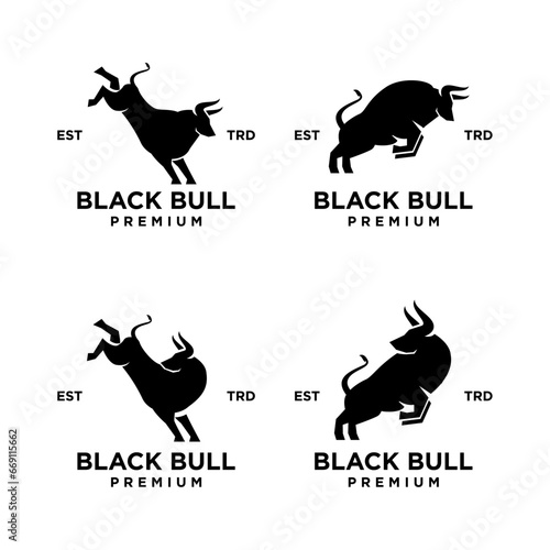Bull logo icon design illustration