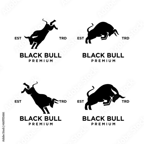 Bull logo icon design illustration