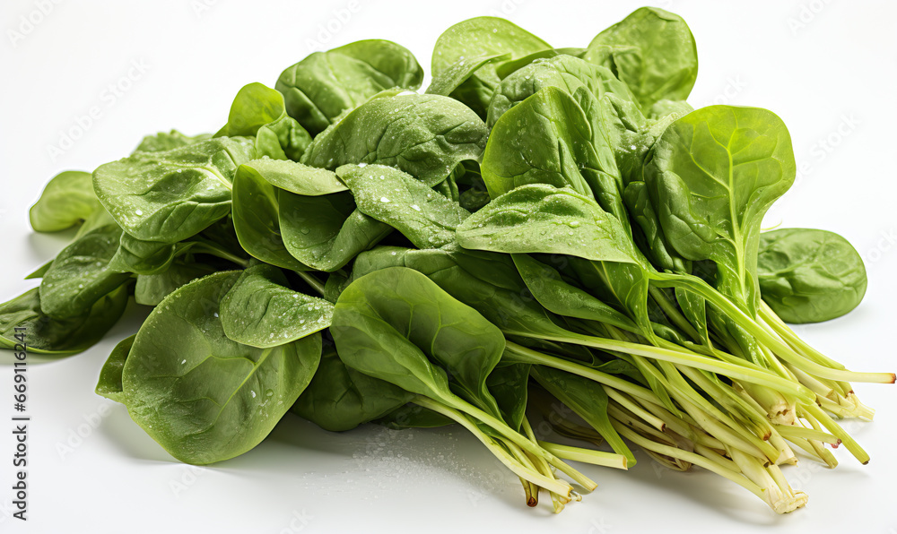 Image of spinach on a white background. Image of spinach on a white background.