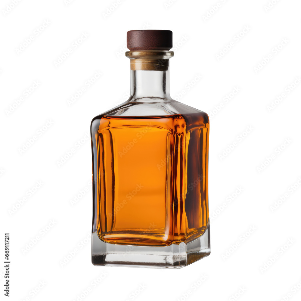 Glass Bottle with Rich Amber Liquid Glass Bottle with Rich Amber Liquid