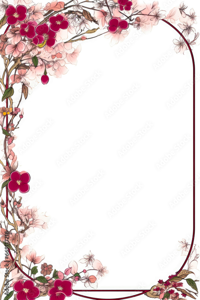 Fototapeta premium japan frame border emptypage Whitebackground