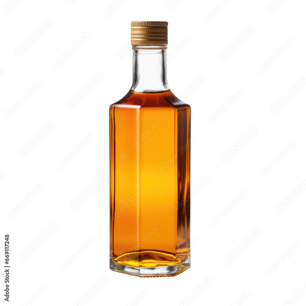 Glass Bottle with Rich Amber Liquid Glass Bottle with Rich Amber Liquid