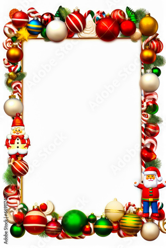 Christmas toys frame border emptypage Whitebackground © VicenSanh