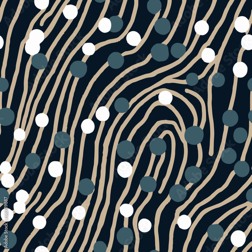Light Repetitive Doodle Spring Style Pattern. Yellow Repeated Abstract Artistic Shape, Seamless Background.