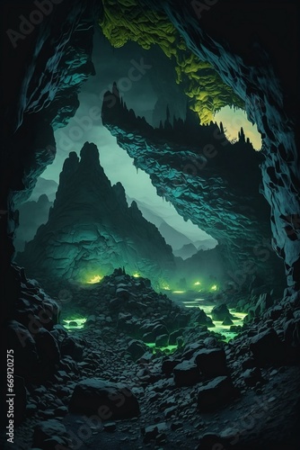 dark cave in the cave