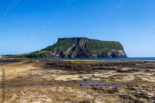 The beautiful landscape of rocky seascape and blue ocean, photo