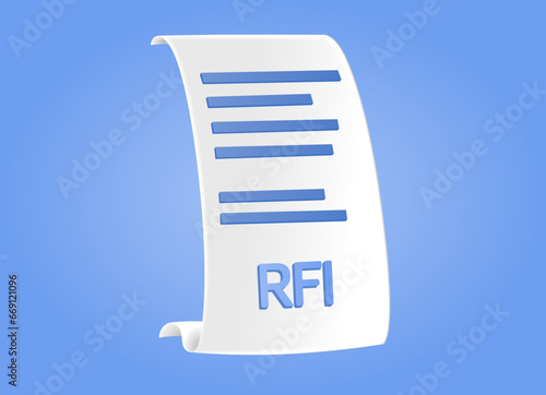 RFI, Request For Information concept, 3d vector graphic