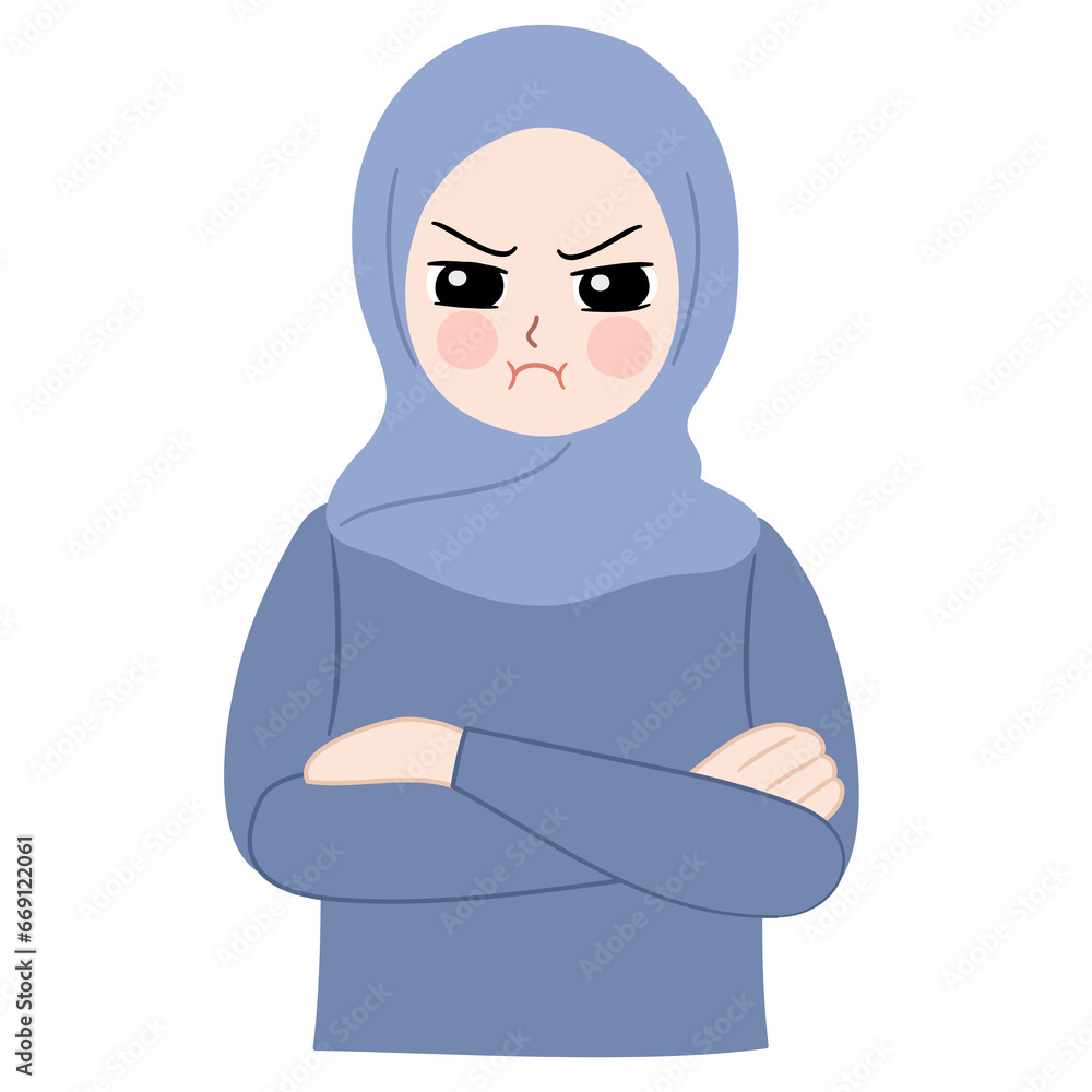 hijab girl feeling angry