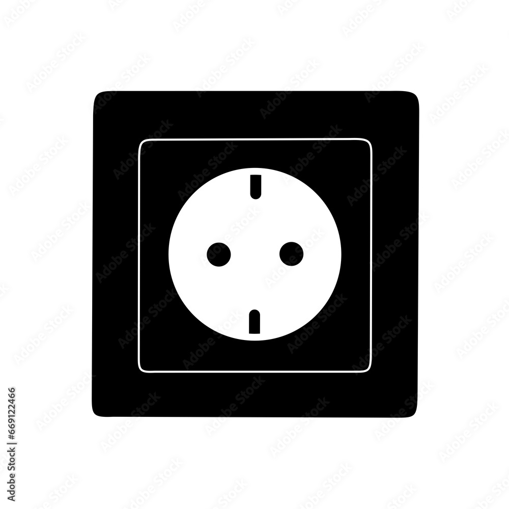 electric socket icon with flat design electric socket icon with flat design