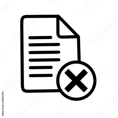 rejected document icon on white background