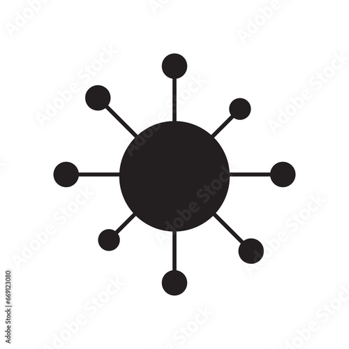 Hub and spoke icon vector, Central database symbol, flat illustration on white background..eps