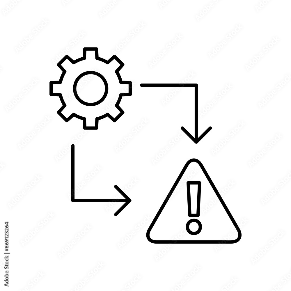 Risk management, warning icon. vector flat trendy style illustration on white background..eps Risk management, warning icon. vector flat trendy style illustration on white background..eps