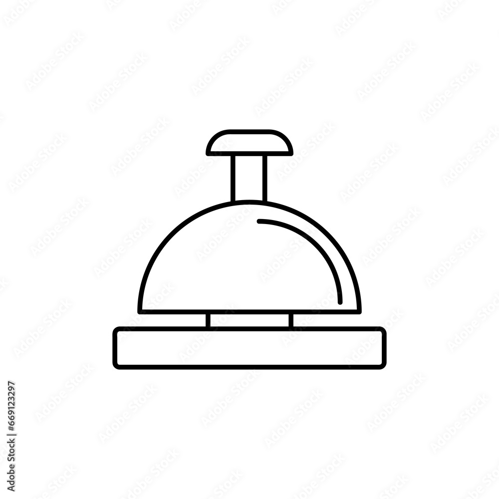 Service bell line icon, outline vector sign, linear style flat illustration on white background..eps Service bell line icon, outline vector sign, linear style flat illustration on white background..eps