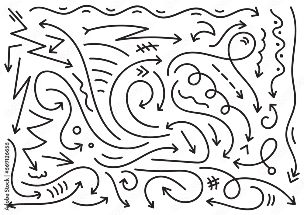 arrow signs set. hand drawing arrow signs set arrow signs set. hand drawing arrow signs set