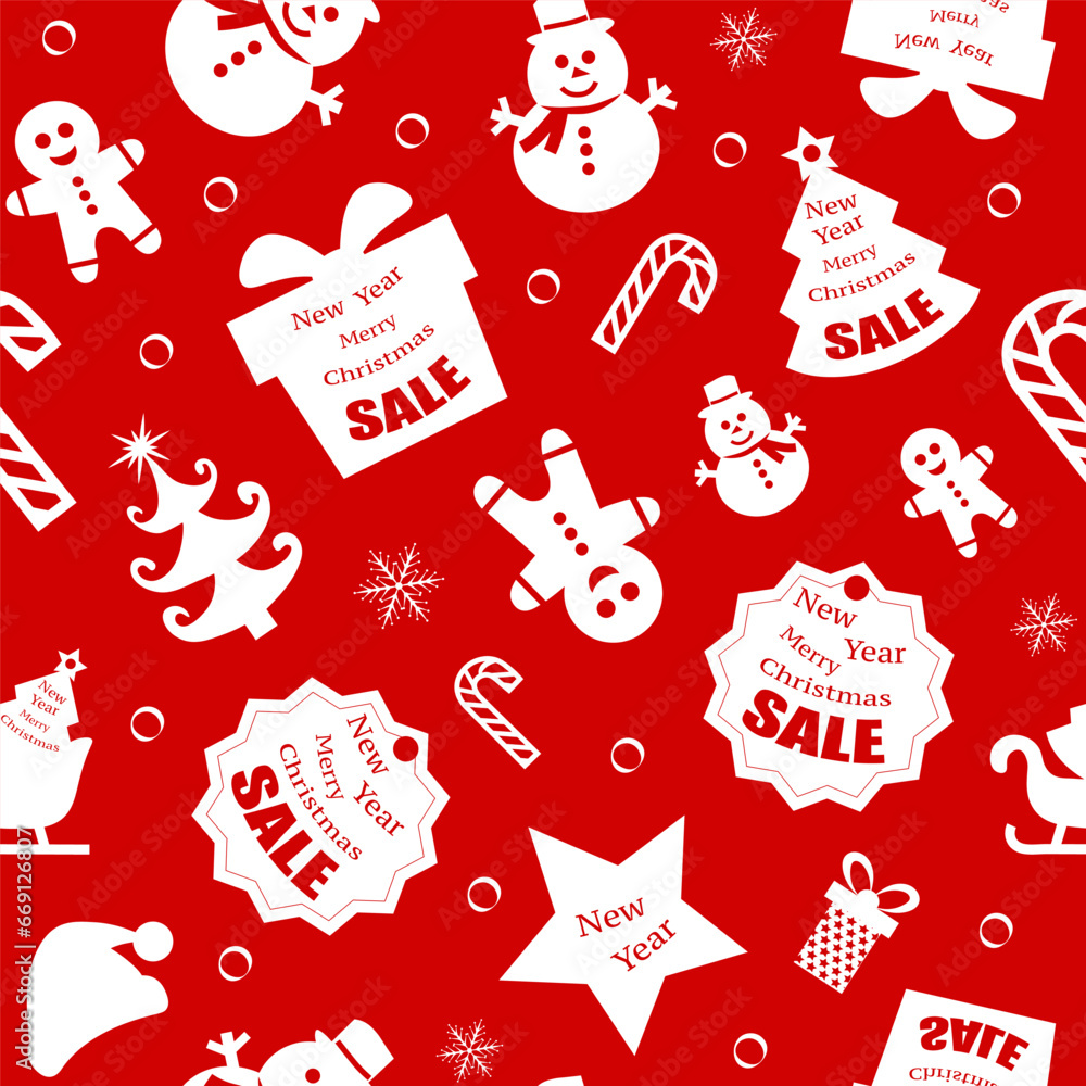 Christmas discounts seamless pattern. Vector illustration Christmas discounts seamless pattern. Vector illustration