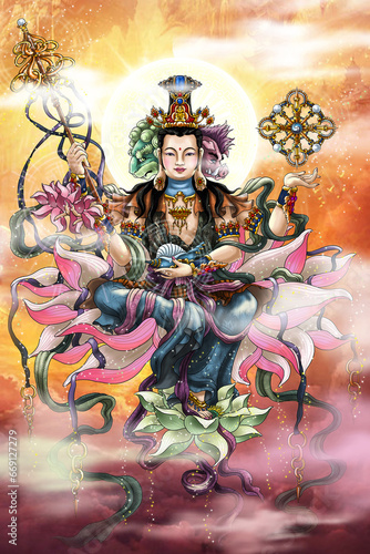 Fototapeta Naklejka Na Ścianę i Meble -  Avalokitesvara Bodhisattva (Wall painting)