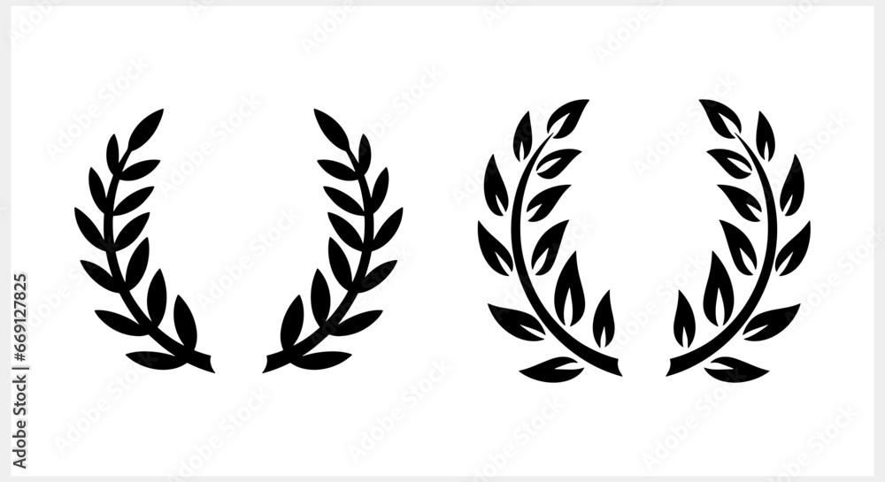 Wreath icon isolated. Eco clipart. Branch with leaf. Frame, border. Vector stock illustration. EPS 10 Wreath icon isolated. Eco clipart. Branch with leaf. Frame, border. Vector stock illustration. EPS 10