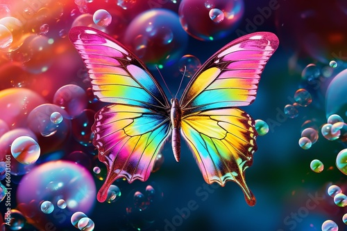 butterfly with iridescent wings 