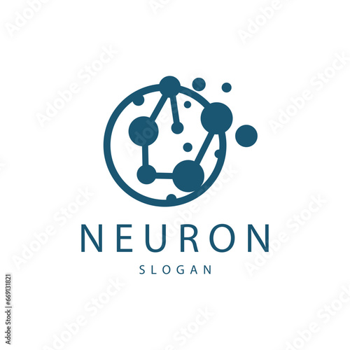 Neuron Logo, Neuron Nerve or Seaweed Vector Abstract Molecule Design, Template Illustration