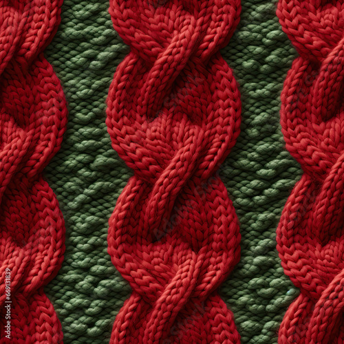 3D Christmas Sweater Pattern on Knit Texture, Festive Xmas Fabric Background