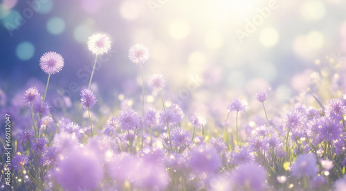 Nature background. Spring flowers in soft colors. AI © Kei