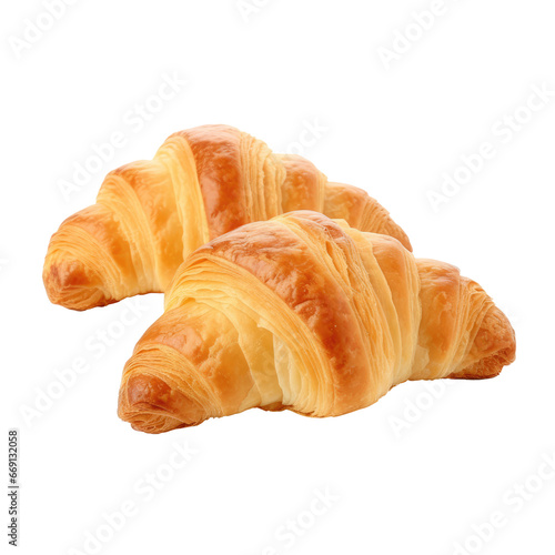 Freshly Baked French Croissants Close-up
