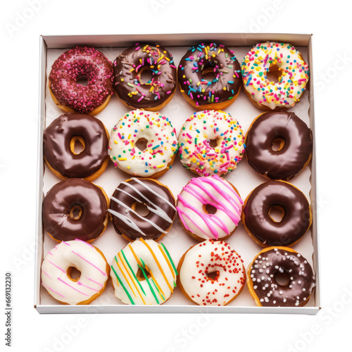 Assorted Donuts in White Box