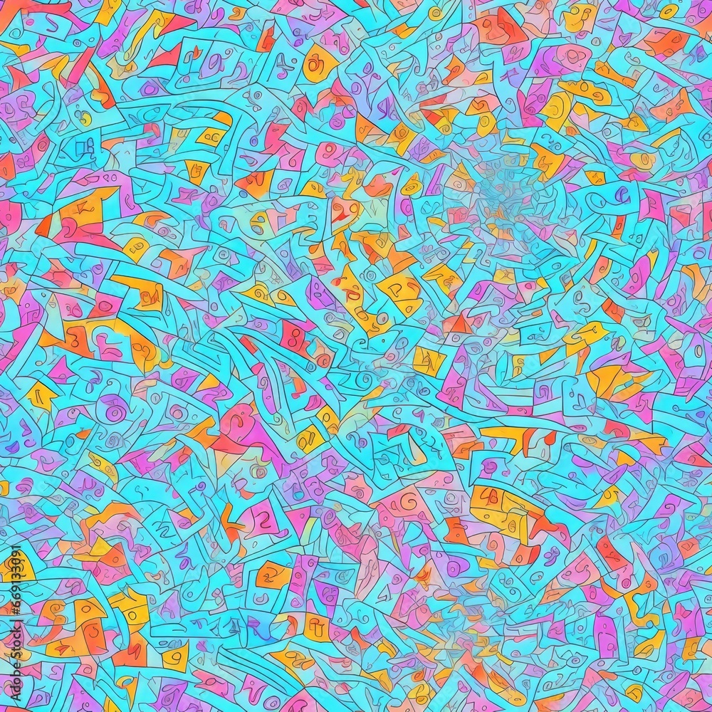 Abstract colored seamless pattern. AI generated.