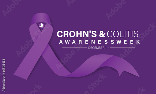 Crohn's and Colitis Awareness Week is observed every year in December 1-7 Vector illustration design. Banner, poster, card, background design.