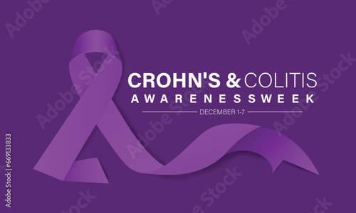 Crohn's and Colitis Awareness Week is observed every year in December 1-7 Vector illustration design. Banner, poster, card, background design.