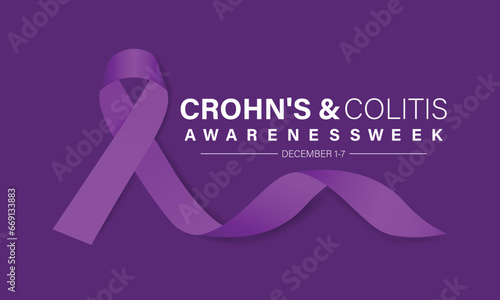 Crohn's and Colitis Awareness Week is observed every year in December 1-7 Vector illustration design. Banner, poster, card, background design.