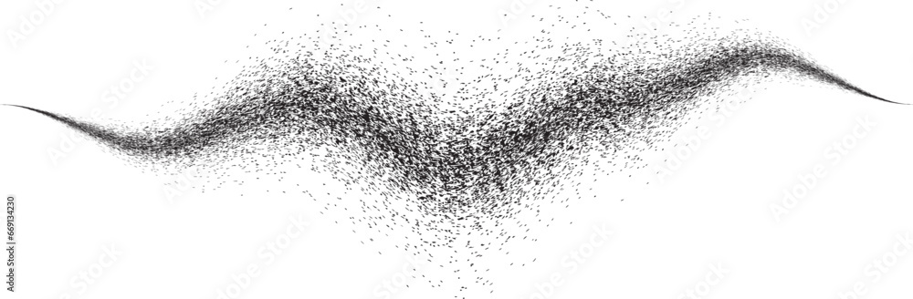Sprayed black wavy line .Graffiti art design . Noise dispersion logo . Spray effect .Grunge curved line . Grainy, gritty textured line . Distressed element .vector Sprayed black wavy line .Graffiti art design . Noise dispersion logo . Spray effect .Grunge curved line . Grainy, gritty textured line . Distressed element .vector