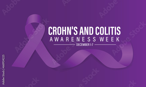 Crohn's and Colitis Awareness Week is observed every year in December 1-7 Vector illustration design. Banner, poster, card, background design.
