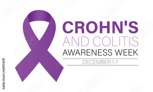 Crohn's and Colitis Awareness Week is observed every year in December 1-7 Vector illustration design. Banner, poster, card, background design.