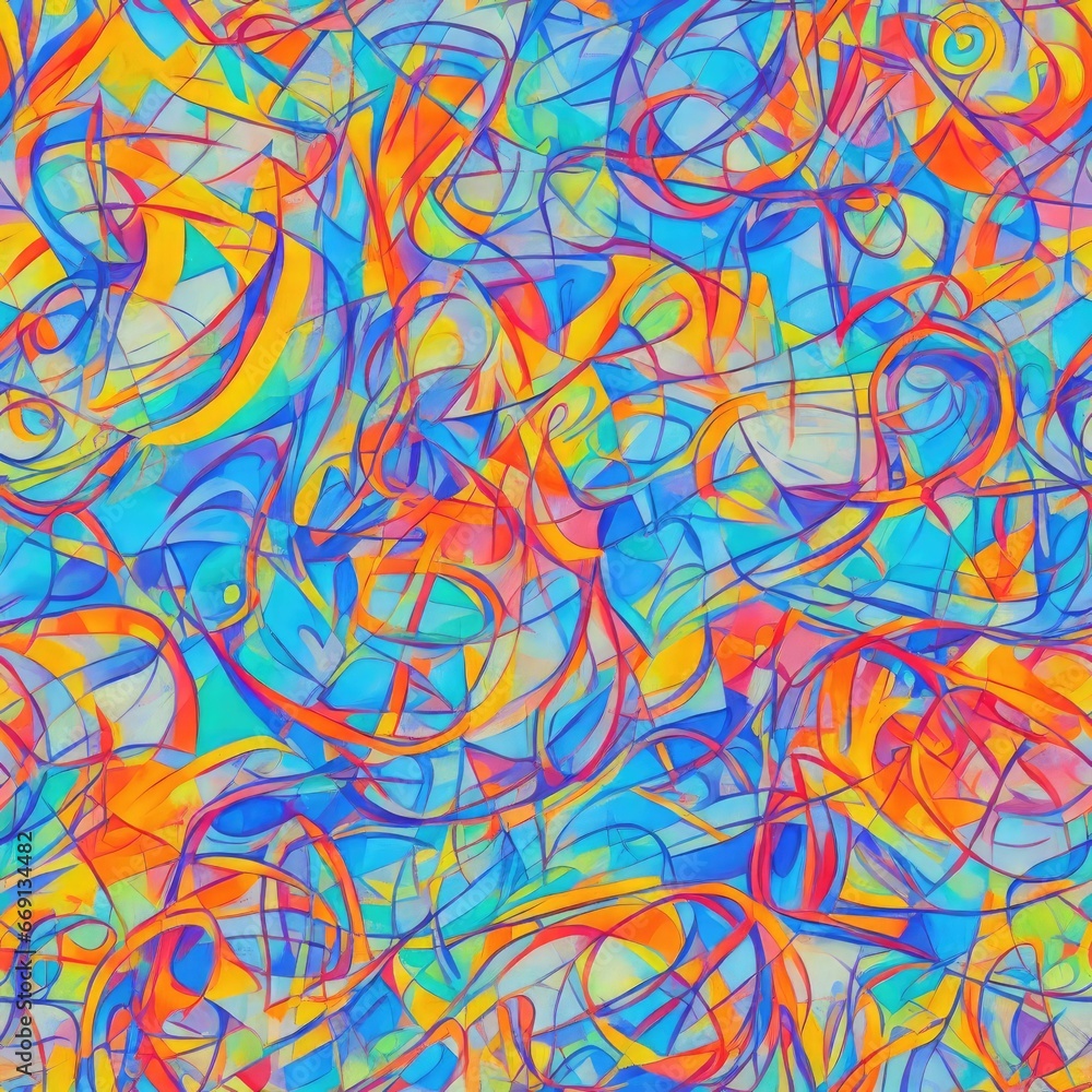 Abstract colored seamless pattern. AI generated. Abstract colored seamless pattern. AI generated.