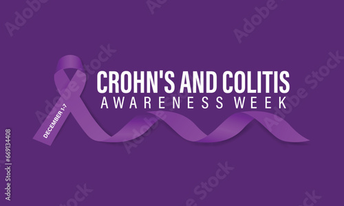 Crohn's and Colitis Awareness Week is observed every year in December 1-7 Vector illustration design. Banner, poster, card, background design.