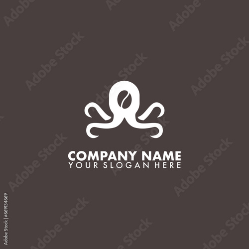 Isolated octopus coffee logo on white background.