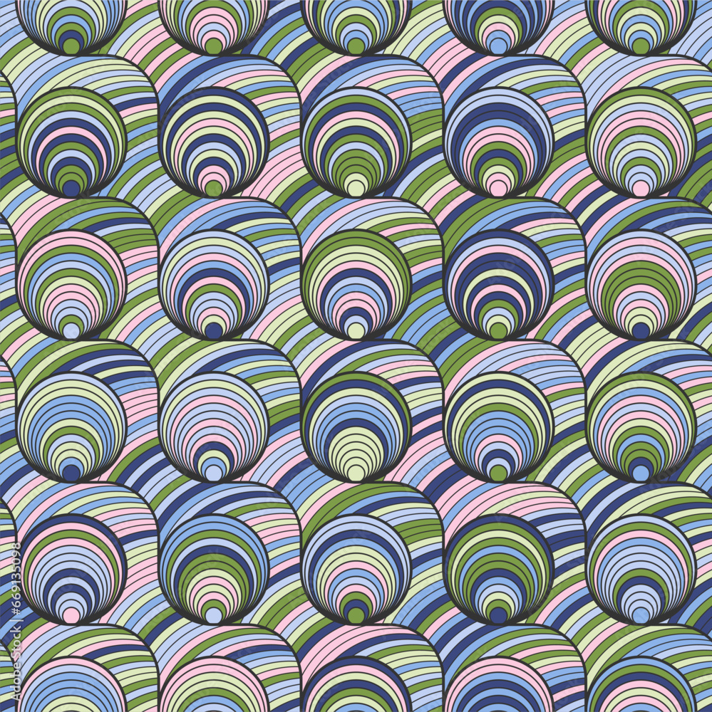 Seamless colorful pattern of circular geometric shapes. Background for banner, poster, screensaver, decoration, interior and creative idea. Seamless colorful pattern of circular geometric shapes. Background for banner, poster, screensaver, decoration, interior and creative idea.