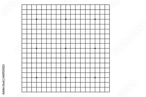19-line checkerboard for playing baduk