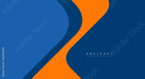 Simple flat blue and orange background