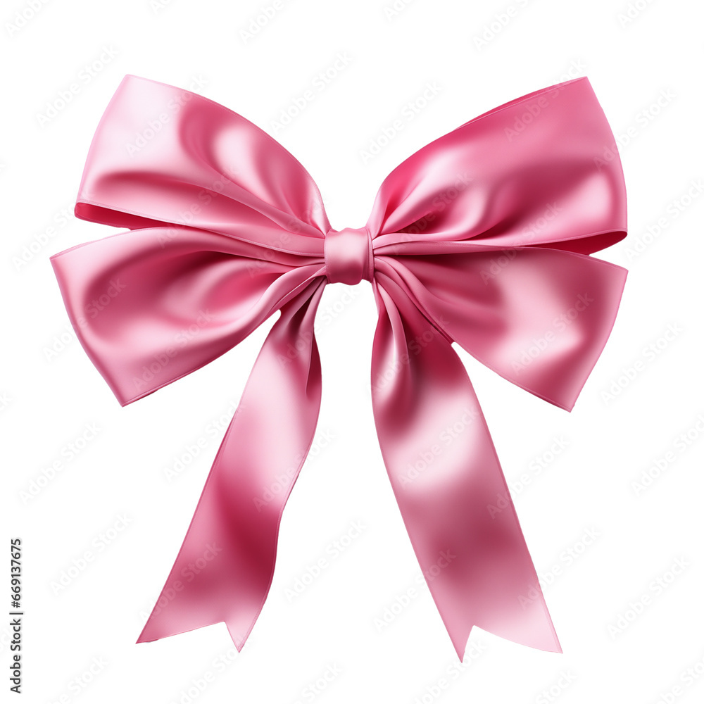 pink bow isolated on white background