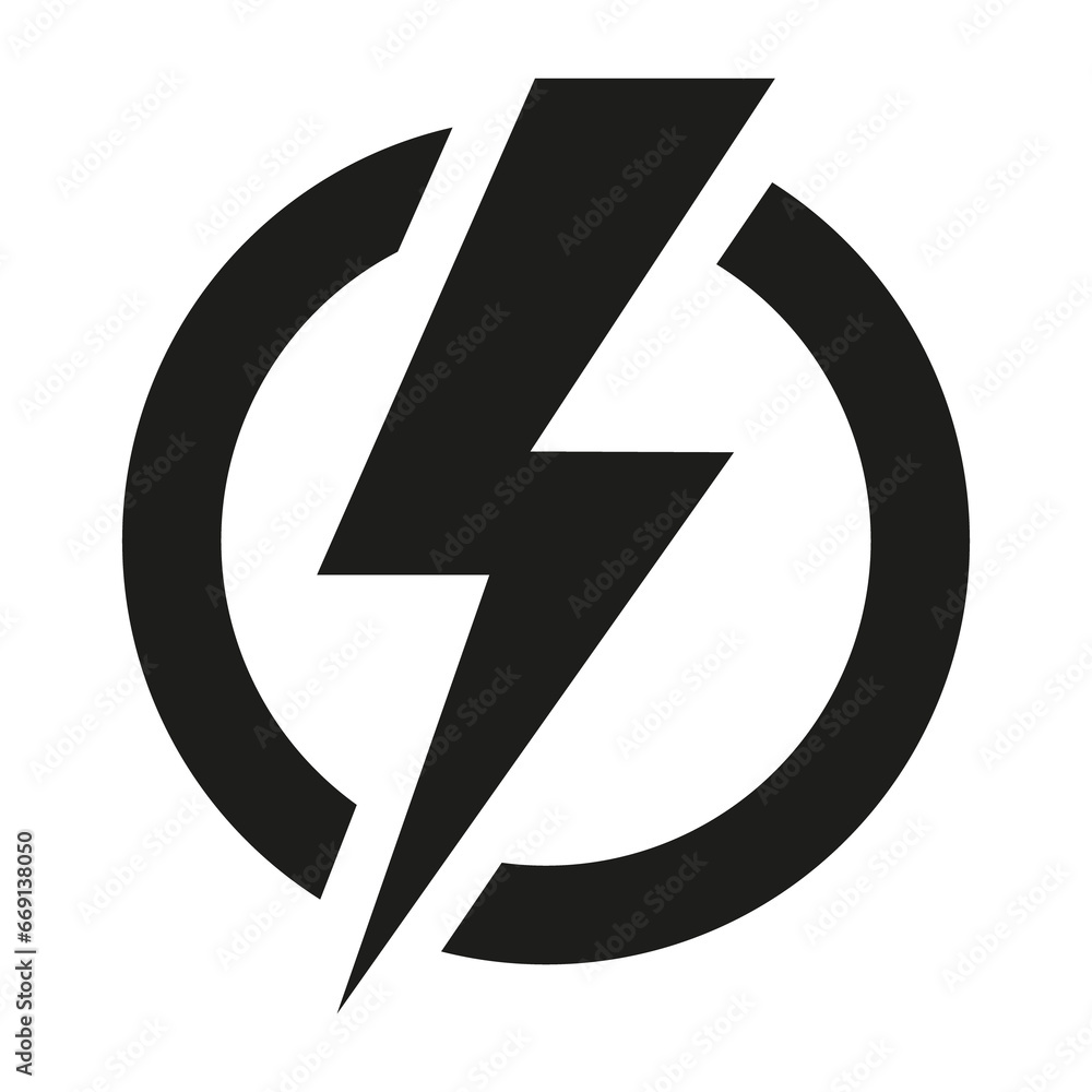 Danger or lightning icon, png transparent background - obrazy, fototapety, plakaty 