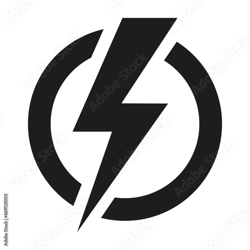 Danger or lightning icon, png transparent background