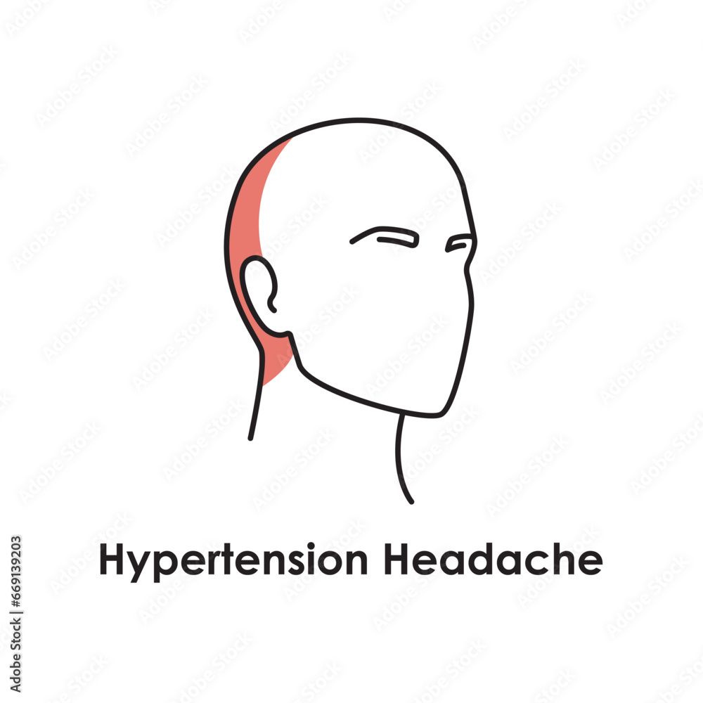 Hypertension Headache color icon. Vector isolated illustration
