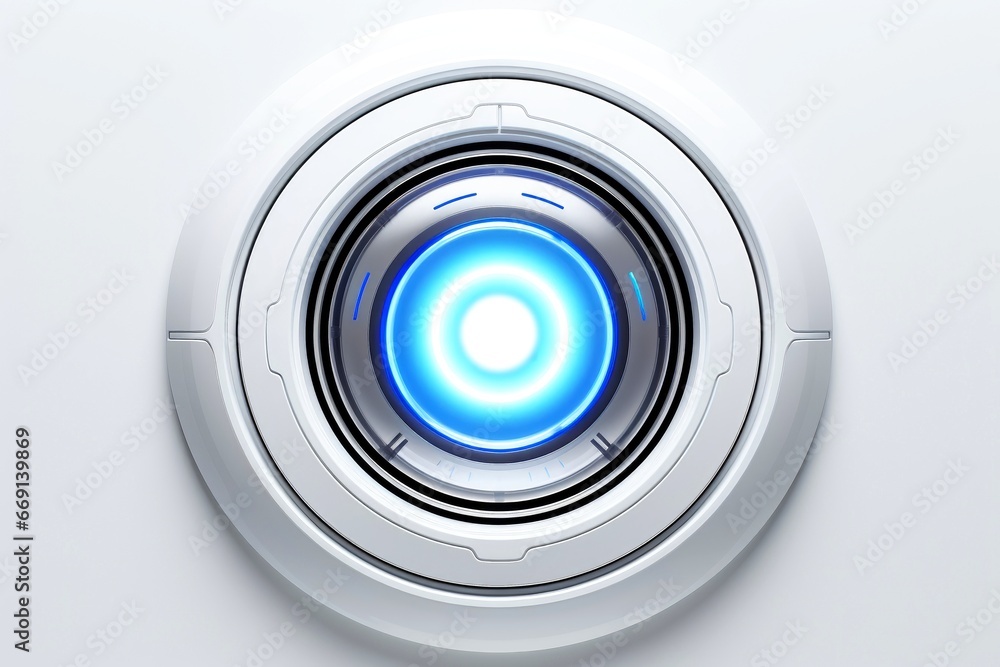 Abstract high tech multicolor button on white background Abstract high tech multicolor button on white background