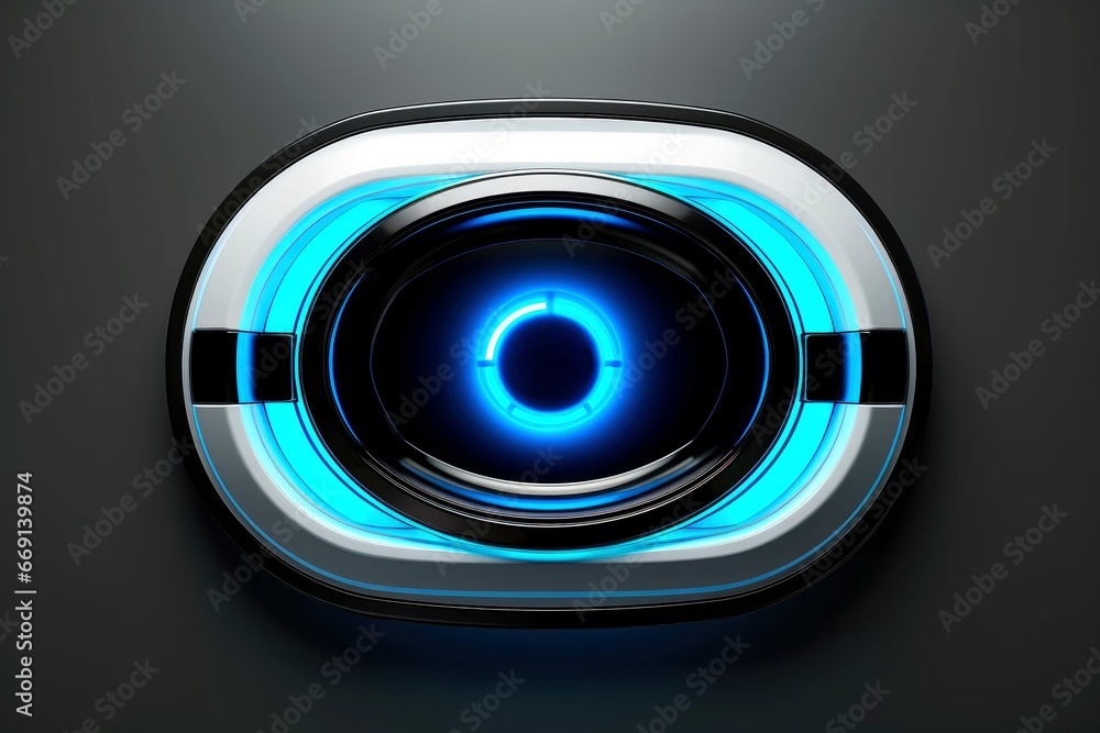 Abstract high tech multicolor button on white background Abstract high tech multicolor button on white background