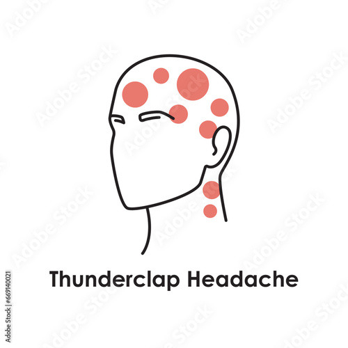 Thunderclap Headache color icon. Vector isolated illustration